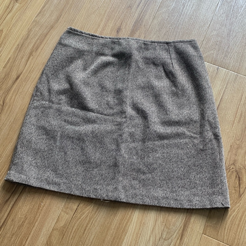 Smart Set brown herringbone skirt
